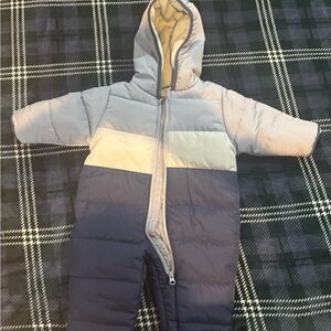Simple Joys Blue and Gray Baby Snowsuit 6-9 month